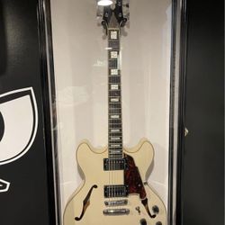 D'Angelico Premier DC Semi-Hollow Electric Guitar with Stopbar Tailpiece Champagne with case