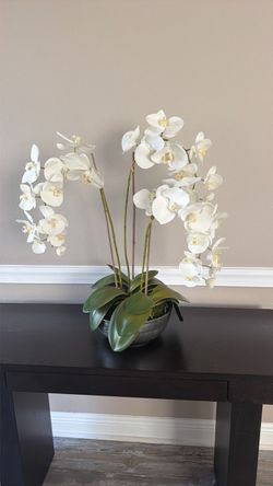 Faux White Phalaenopsis Orchid Arrangement