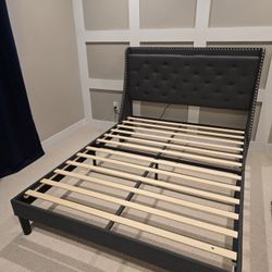 Queen Bed Frame With Outlet