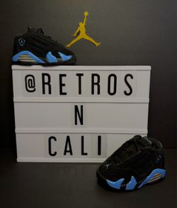 Jordan 14 Retro “ Black University Blue” size 5c