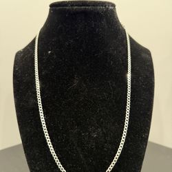 Silver Cuban Link Chain 22in