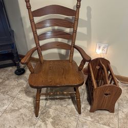 Amish Made Chair- Solid Wood (oak) Purchased In The Amish Community and very sturdy. 