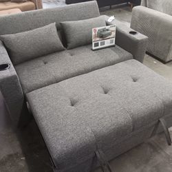Sofa Futon W/pulloutbed & Cupholders