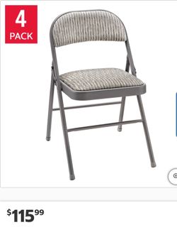 Meco Upholstered Folding Chair, 4-pack