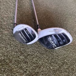 TaylorMade Driver and #3 fairway wood, Superfast 2.0, ladies flex graphite shaft.  $65 for both.