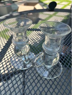 Josef Flek historical reproduction Czech glass candlestick holder