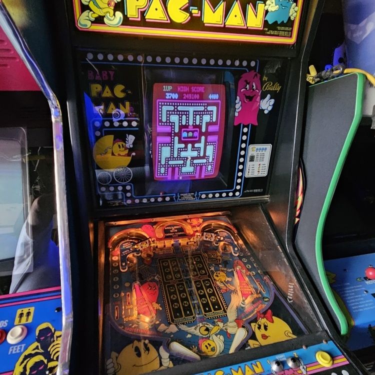 Baby Pac Man Pac-Man Pacman Arcade Video Game Bally Pinball for Sale in ...