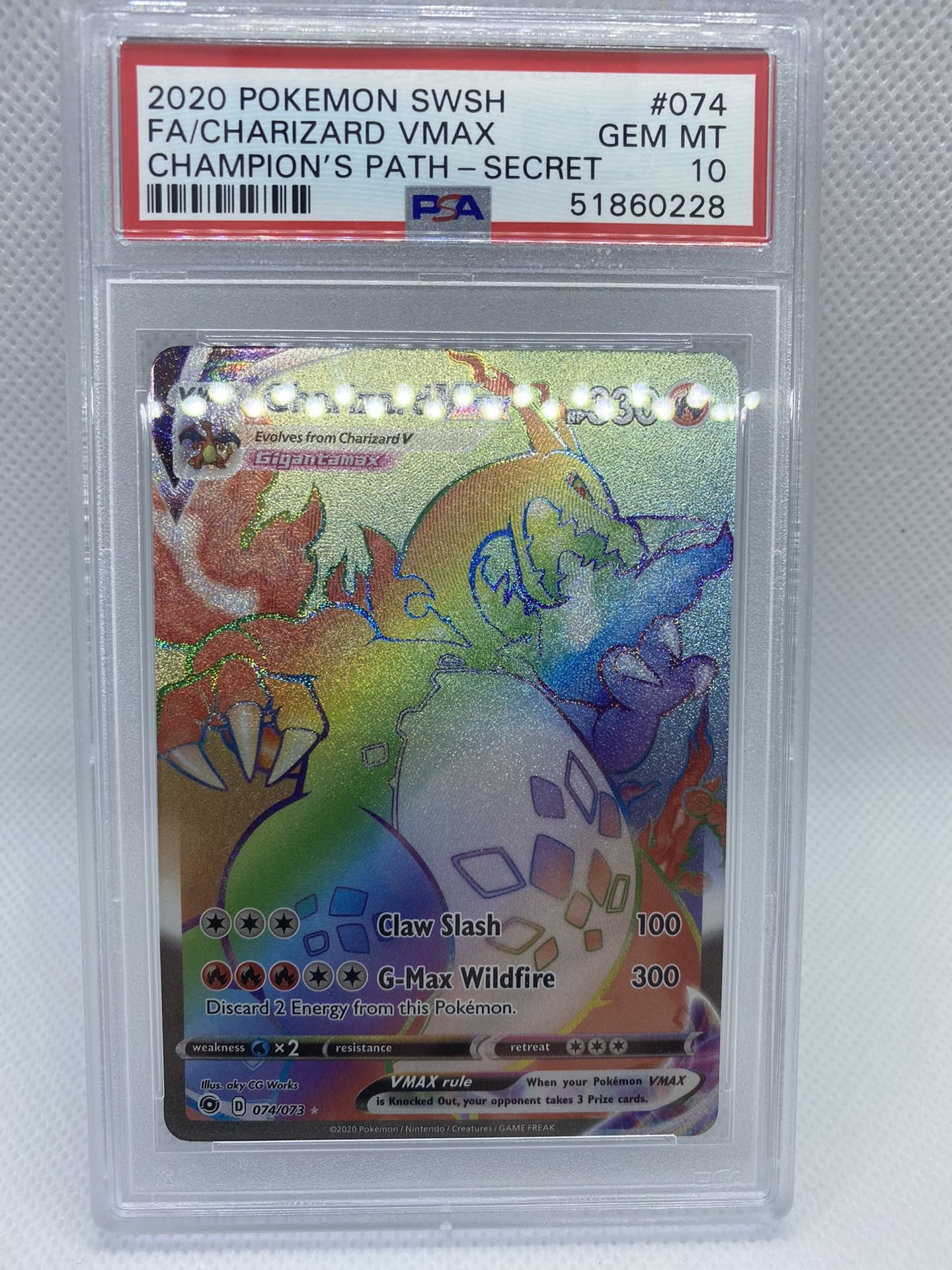 Psa 10 Gem mint Charizard Vmax Rainbow