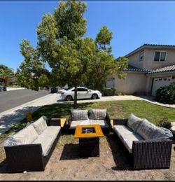 Fire pit propane patio furniture set outdoor patio furniture brand new patio sofa deep seating cushions fully assembled in the box 🆕🚚🚎