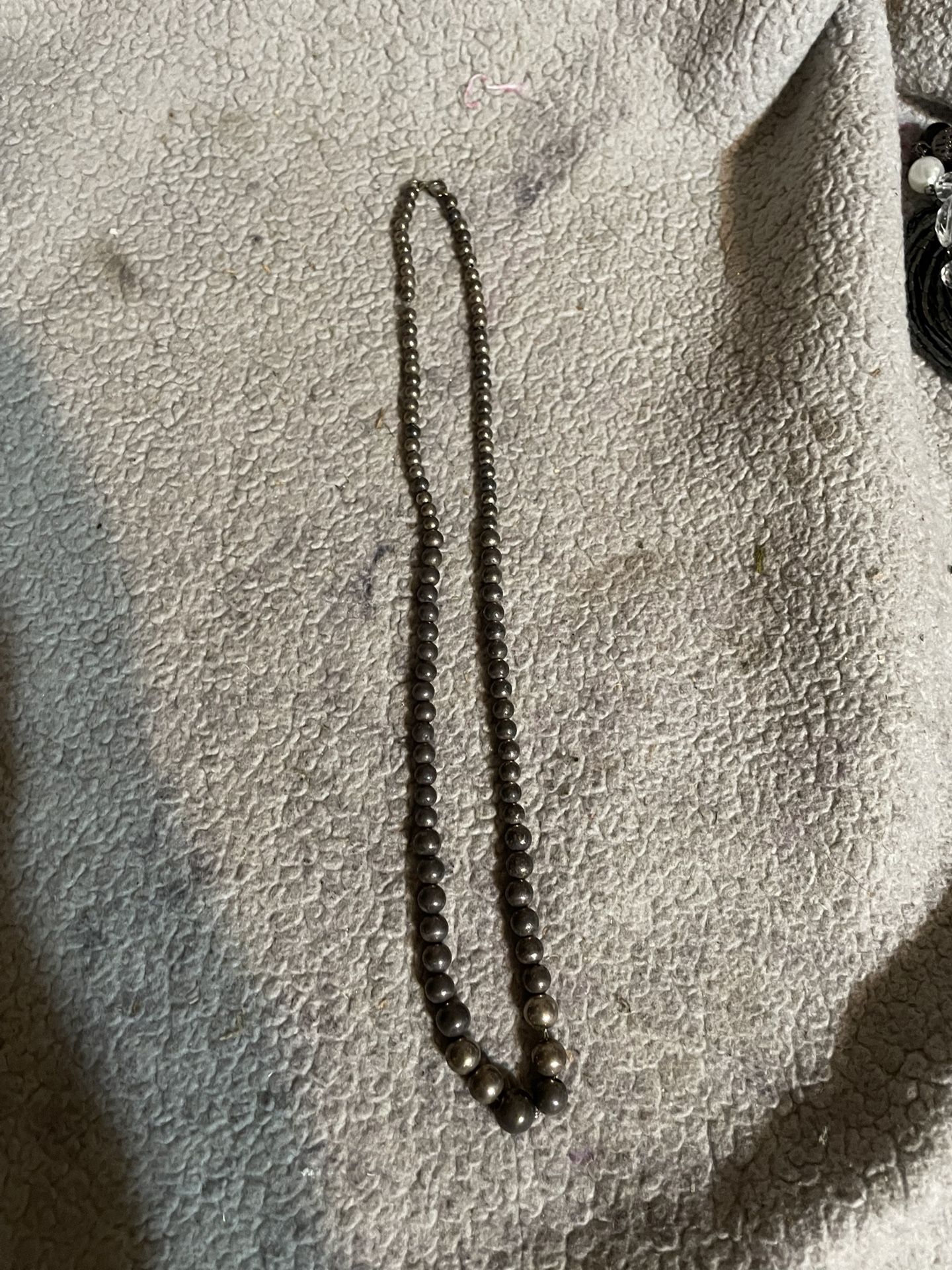 Simple Silver Bead Necklace