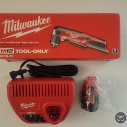 Milwaukee New Kit 3/8” Right Angle Drill , Battery And Charger 
