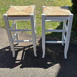 Pair Of Pottery Barn Backless Counter Height Stools