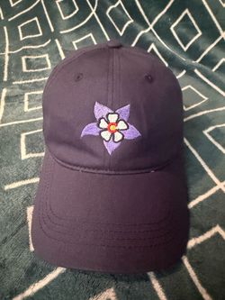 Purple Dad Hat with Flower Embroidery