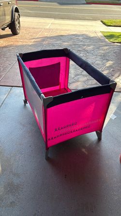 Pink and Black baby crib