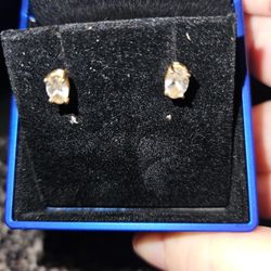 Lab Created Diamond Earrings TW .50 Set In 14k GOLD