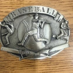 1983 Limited Edition Baseball Belt Buckle By Arroyo Grande Buckle Co