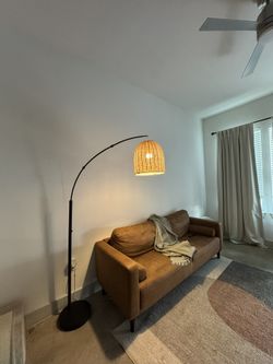 Modern Brown Faux Leather Sofa