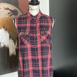 NWT TOPSHOP WESTERN STYLE PLAID SHIRT