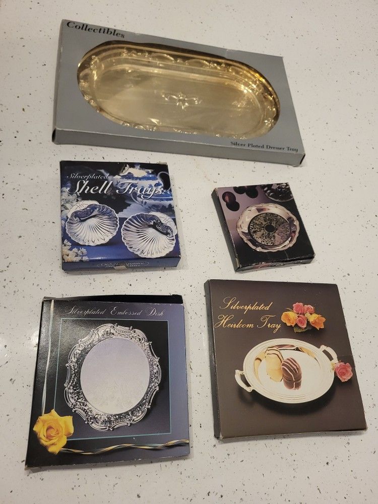 Silver Plated Trays Coaster Dishes