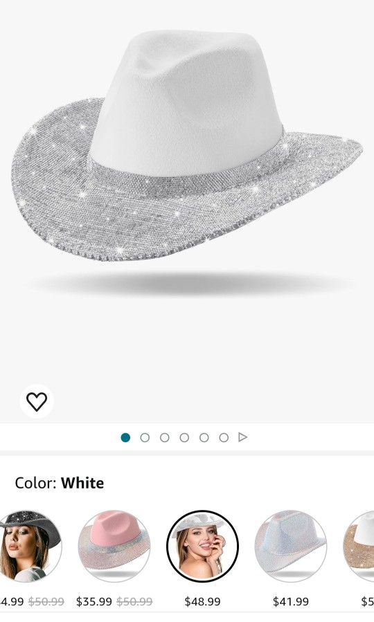 Rhinestone Cowgirl Hat with Diamond Fringe Bling Cowgirl Hat with Western Wide for Cosplay Wedding

