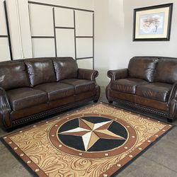 Luxury Real Leather Sofa Set