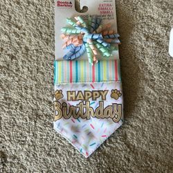 Happy Birthday Dog Collar Slide Bandana And Bow