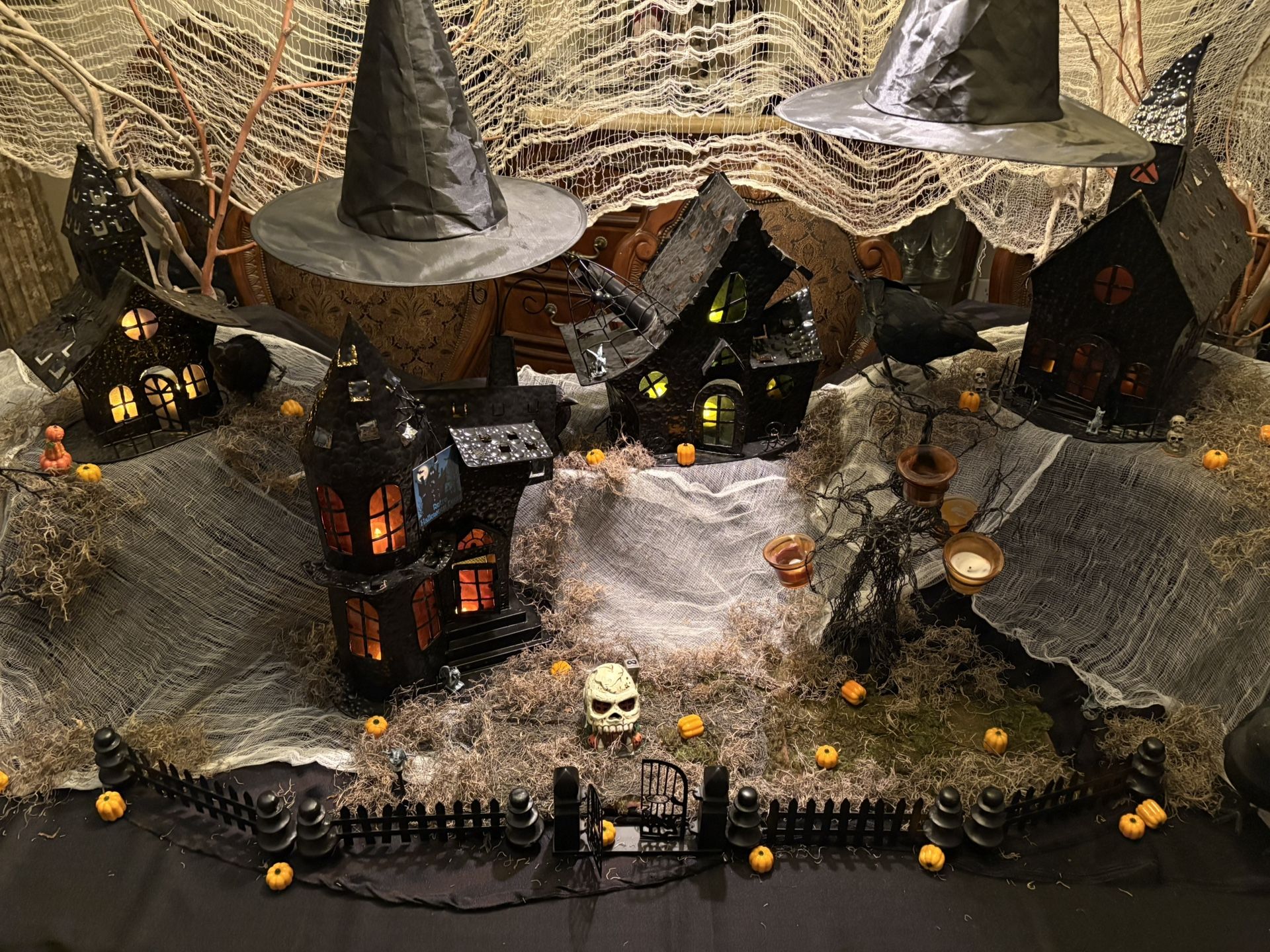 Haunted Halloween Village Houses Halloween Decoration 