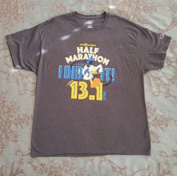 Champion RunDisney Walt Disney World 2018 Half Marathon Gray Tee Shirt XL