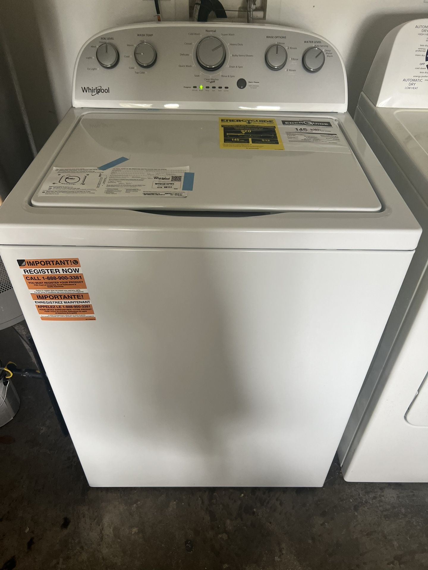 Brand New Washer/Used Dryer