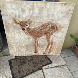 40x40 Deer Canvas Wall Hanging Decor