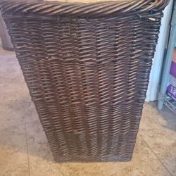 Brown Wicker Laundry Basket