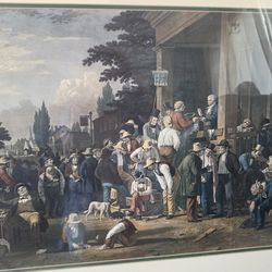 John Sartain 30x24 Framed Art Print Titled: County Election (1854)