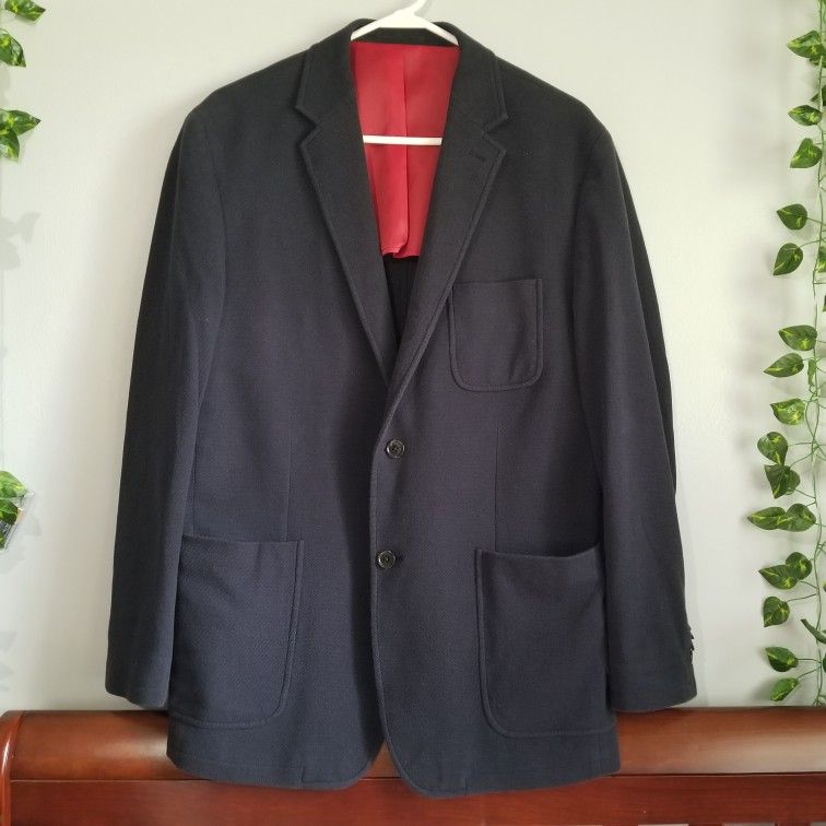 Tommy Hilfiger India Made Navy 2 Button Sport Coat 42L Cotton Stretch Jacket