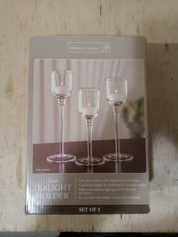 3pk glass Candleholders