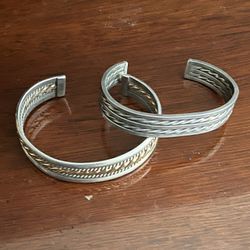 Two Solid Sterling Silver Bracelets 