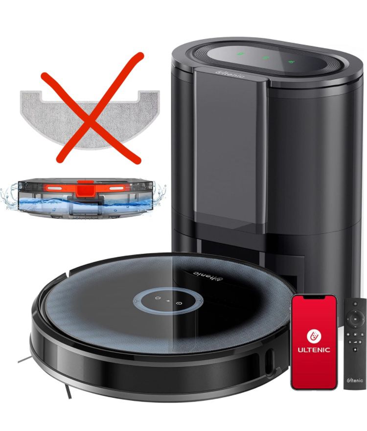 Ultenic D7 Robot Vacuum and Mop Combo, Self Emptying for 60 Days, 3000Pa Strong Suction, Dynamic Navigation, App/Remote/Alexa Control, Ideal for Pet H
