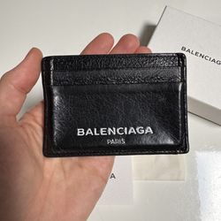 Balenciaga Card Holder Leather Black Wallet 5 Pocketsw