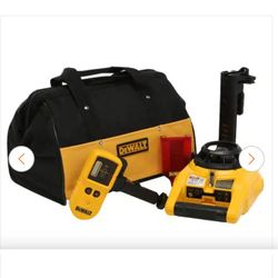 DEWALT
150 ft. Red Self-Leveling Rotary Laser Level with Detector and Clamp, Wall Mount, Remote, Bag, (2) D and (1) 9V battery