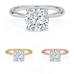 1.00 Carat Solitaire Engagement Ring with IGI Certified Cushion Cut Lab Grown Diamond Includes 14K Yellow, White or Rose Gold Ring.