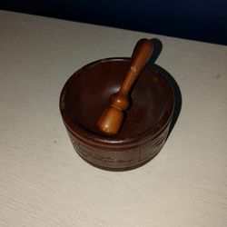 Old Wooden Mortar and Pestle