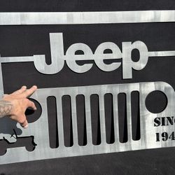 Jeep Metal Wall Art, Man cave, Garage