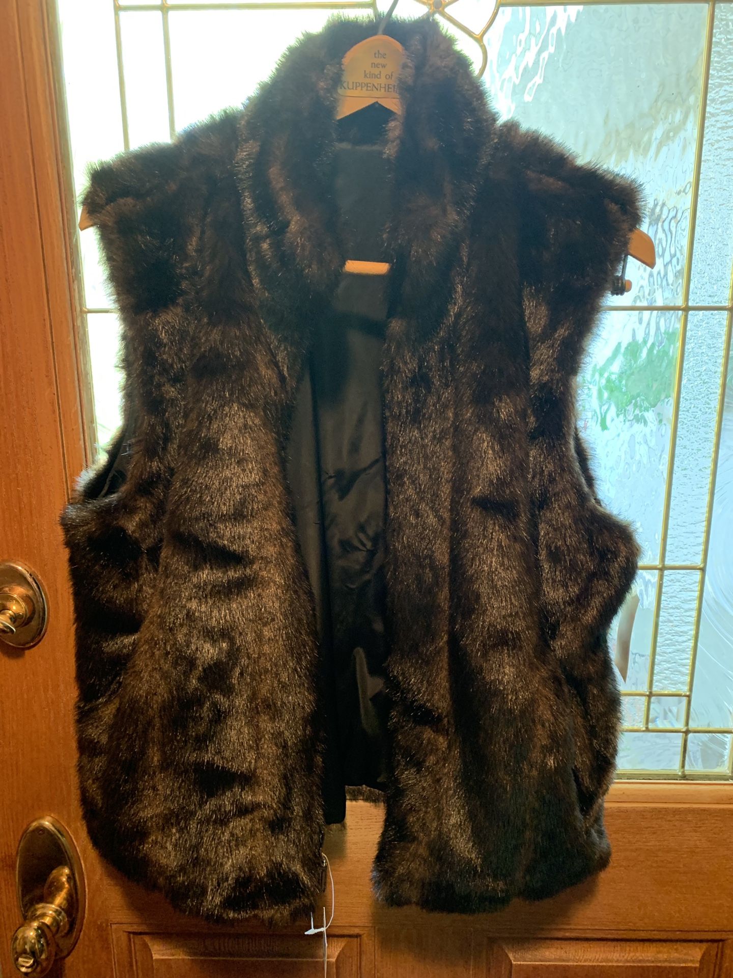 Worthington reversible faux fur sleeveless vest NWT