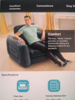 Inflatable recliner chair/ bed