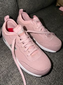 Pink sketchers composite toe shoes 7.5