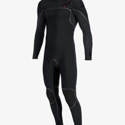 O’Neill Hyperfreak Fire 4/3mm+ Chest Zip Full Wetsuit - Black/Black