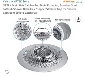 MFTEK Drain Hair Catcher Tub Drain Protector, Stainless Steel Bathtub Shower  Drain Hair Stopper Strainer Trap for Shower Bathroom Sink to Catch Hair for  Sale in Phoenix, AZ - OfferUp