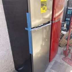 Magic Chef 7.3 cu. ft. 2-Door Mini Fridge in Platinum Steel with Freezer