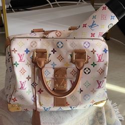 Multi Color Louis Vuitton Speedy With Matching Cup