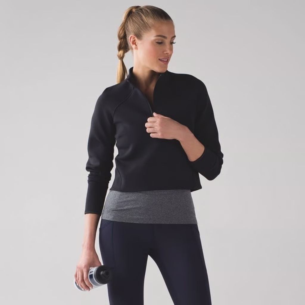 Lululemon Half-Zip Black Jacket Cropped - Size 4