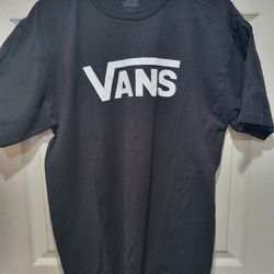 Black Vans White Letters Shirt 